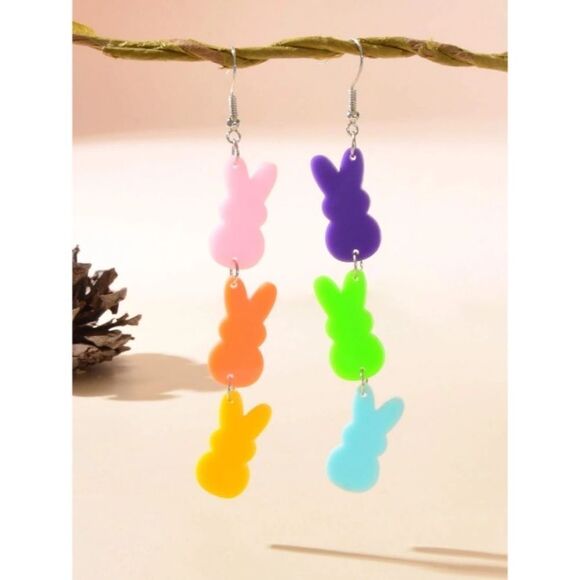 Easter Peep Link Drop Earrings - Picture 4 of 4